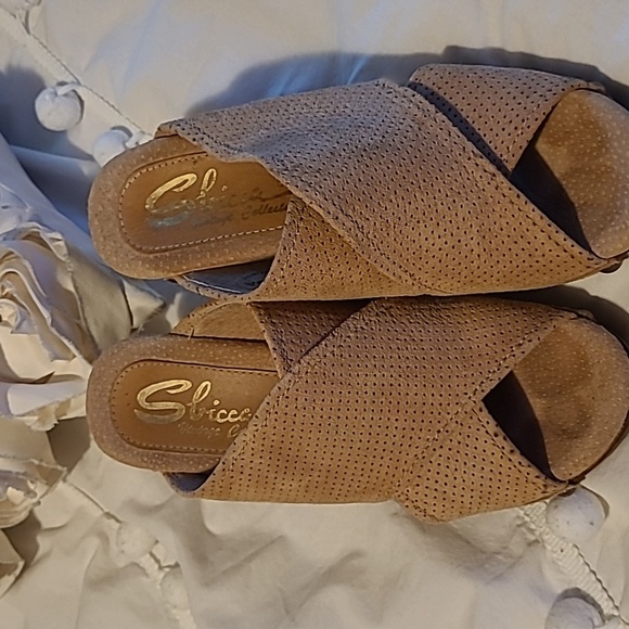 Sbicca Declan Suede Slide Platform Wedge Sandals - Picture 2 of 6